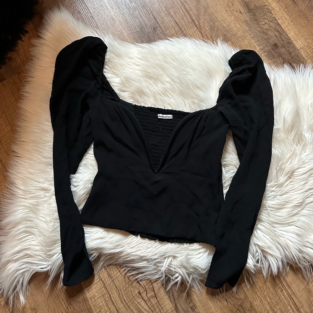 REFORMATION Roma Top Black - Picture 4 of 7